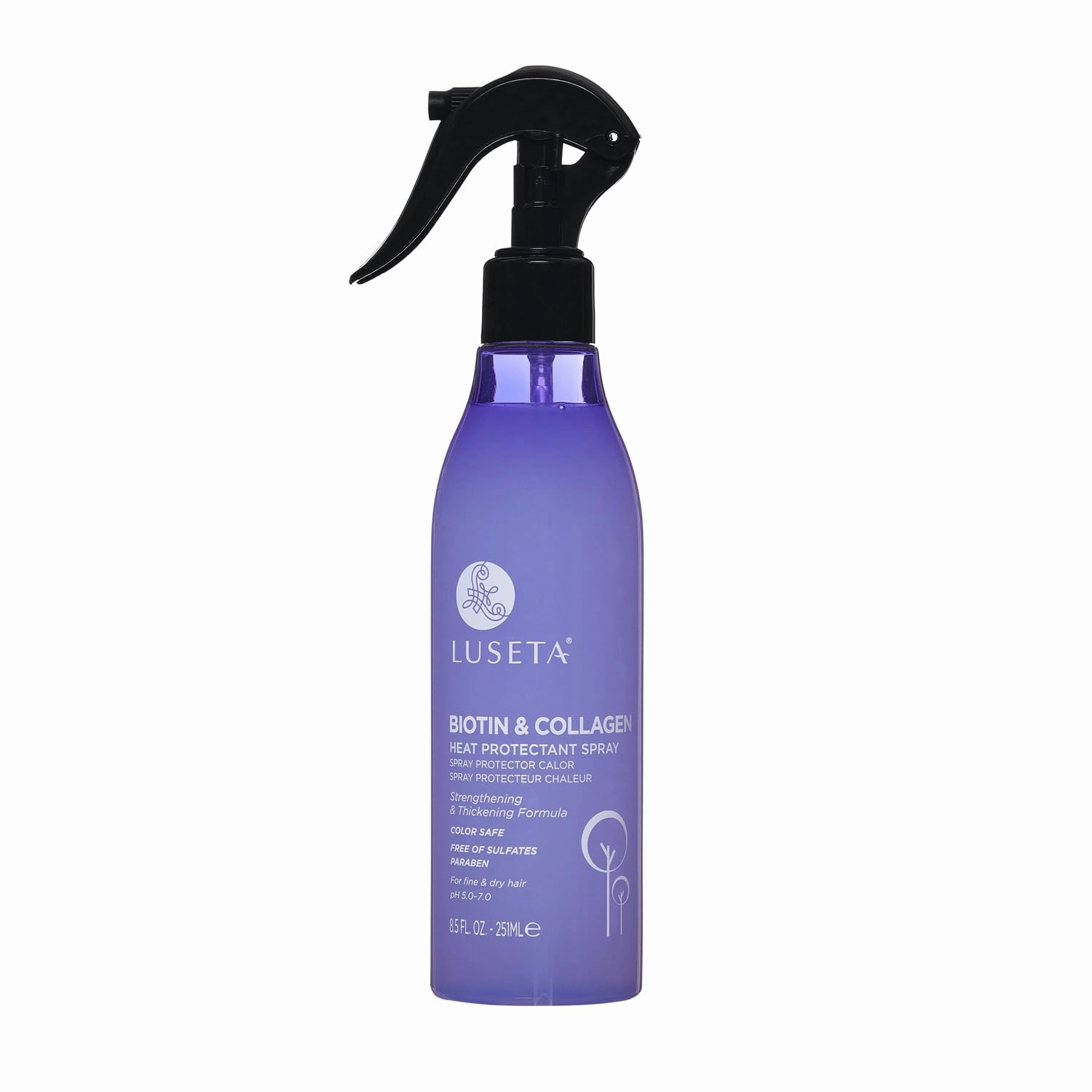 Luseta Biotin & Collagen Heat Protection Spray, Preventing Heat-induced Hair Breakage for Styling, for Women and Men 8.5oz