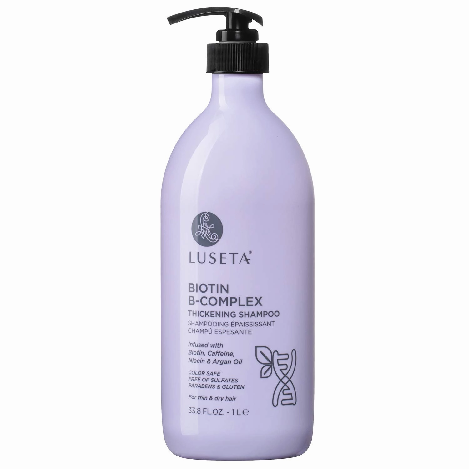 Luseta Biotin B-Complex Thickening Shampoo for Hair Growth and Strengthening - Hair Loss Treatment With Caffeine and Argan Oil for All Hair Types, Including Men & Women, 33.8oz
