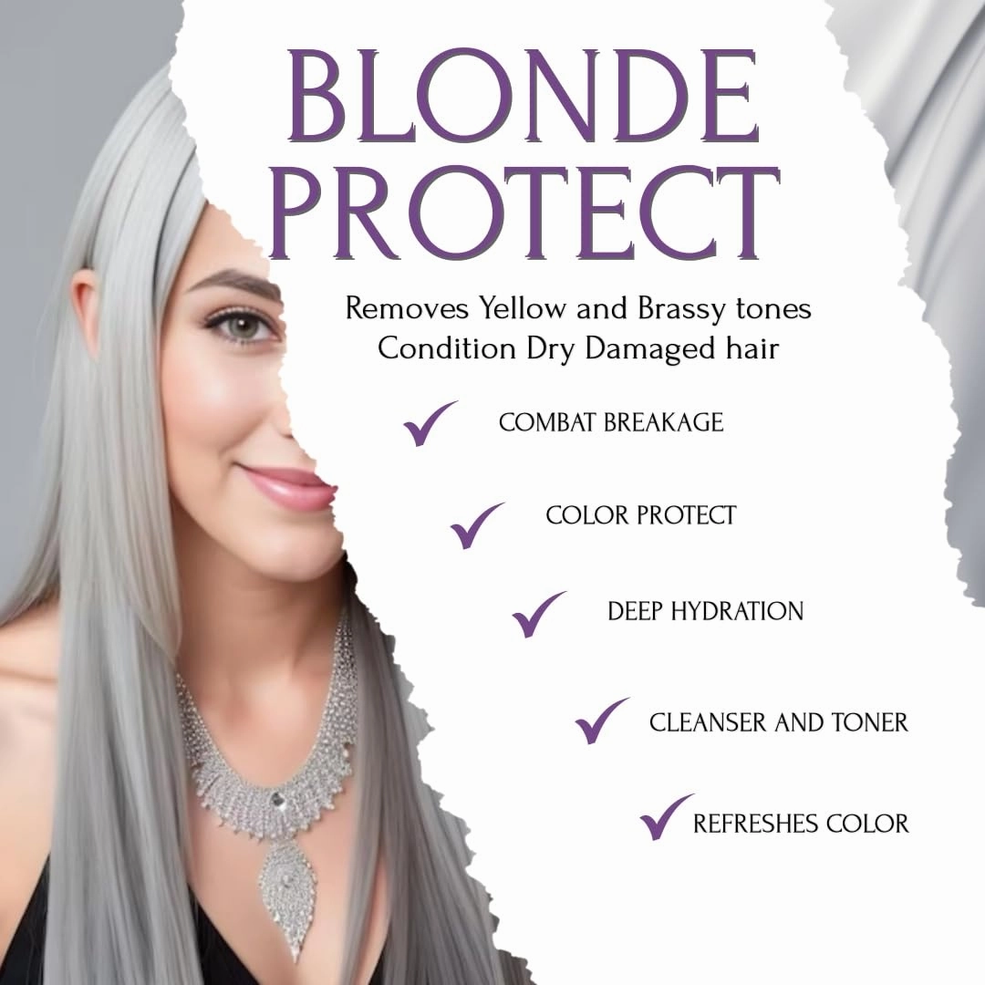 LUVI COSMETICS Organic Purple Shampoo with UV Protection, Shimmer Shampoo For Blond, Grey & Bleached Hair- Removes Yellow & Brass Tones. Nourish & Protects- Sulfate& Paraben Free (10.14 fl oz/300 ml)