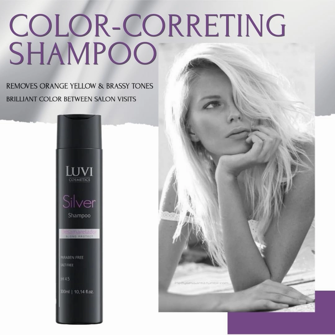 LUVI COSMETICS Organic Purple Shampoo with UV Protection, Shimmer Shampoo For Blond, Grey & Bleached Hair- Removes Yellow & Brass Tones. Nourish & Protects- Sulfate& Paraben Free (10.14 fl oz/300 ml)