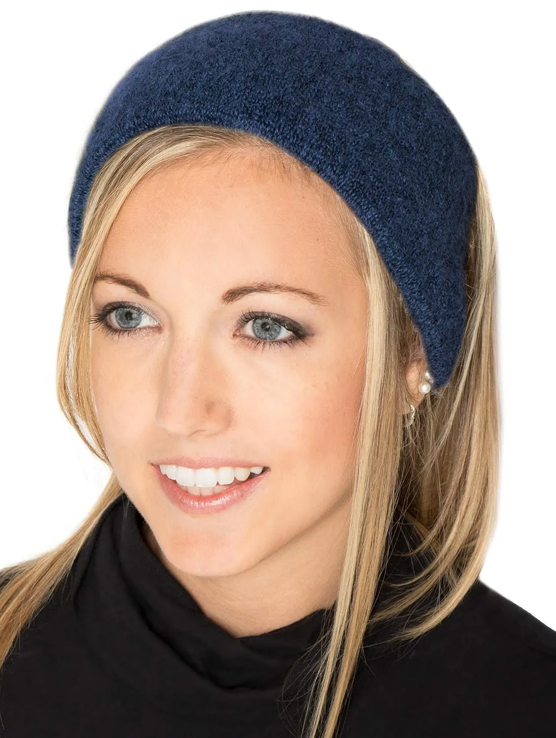 Luxury Alpaca Headband Jojoba Oil Infused - Heather Steel Blue/Grey