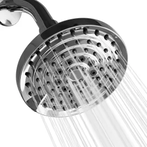 Luxury Spa Series: Chrome Shower Head, 5 inch 6 Spray Settings Adjustable High Pressure Showerhead with 360 Degree Tilt, Experience MAXX-imum Comfort and Elegance (Chrome Polished)