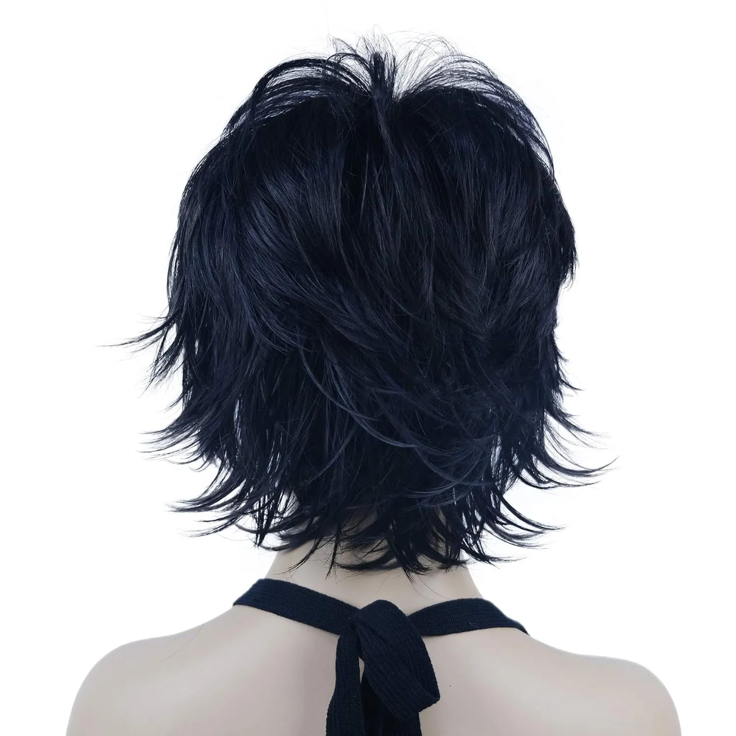 Lydell Short Layered Shaggy Wavy Full Synthetic Wigs (Natural black)