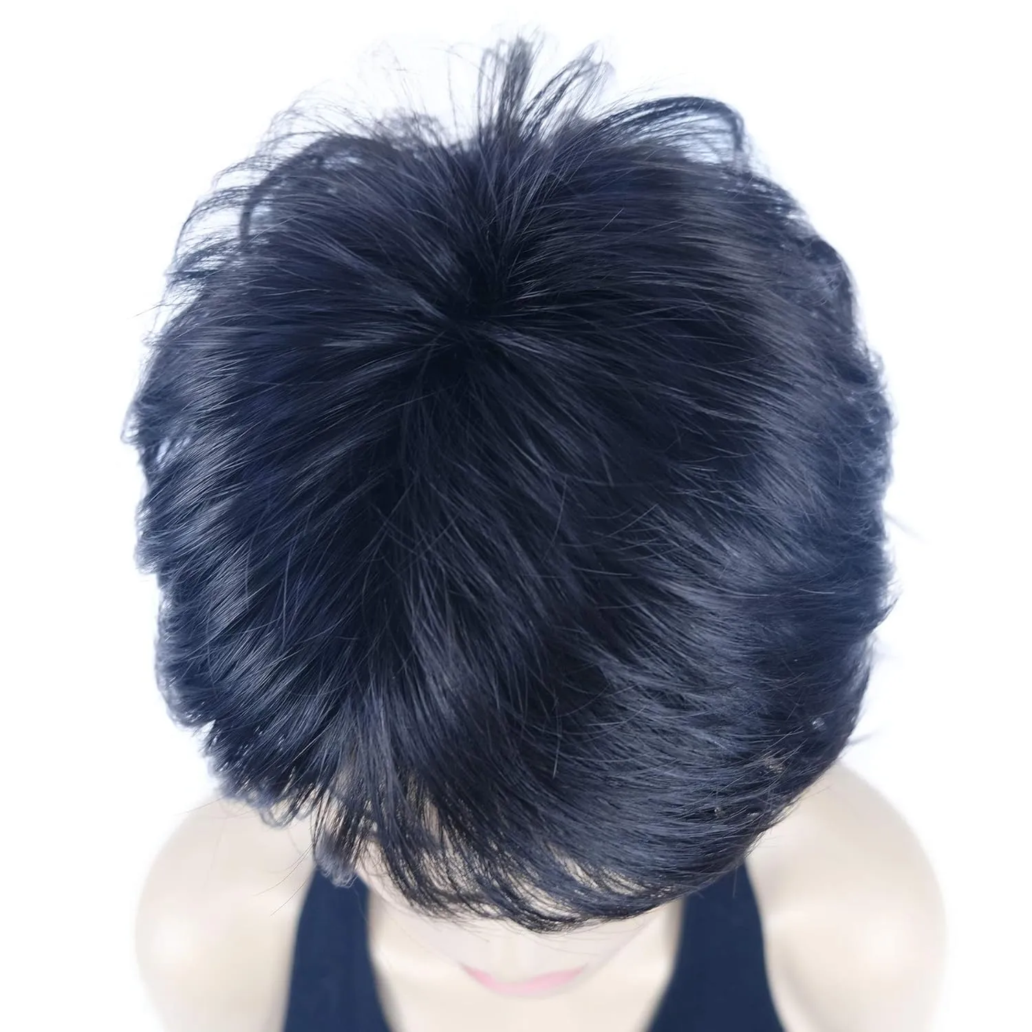 Lydell Short Layered Shaggy Wavy Full Synthetic Wigs (Natural black)