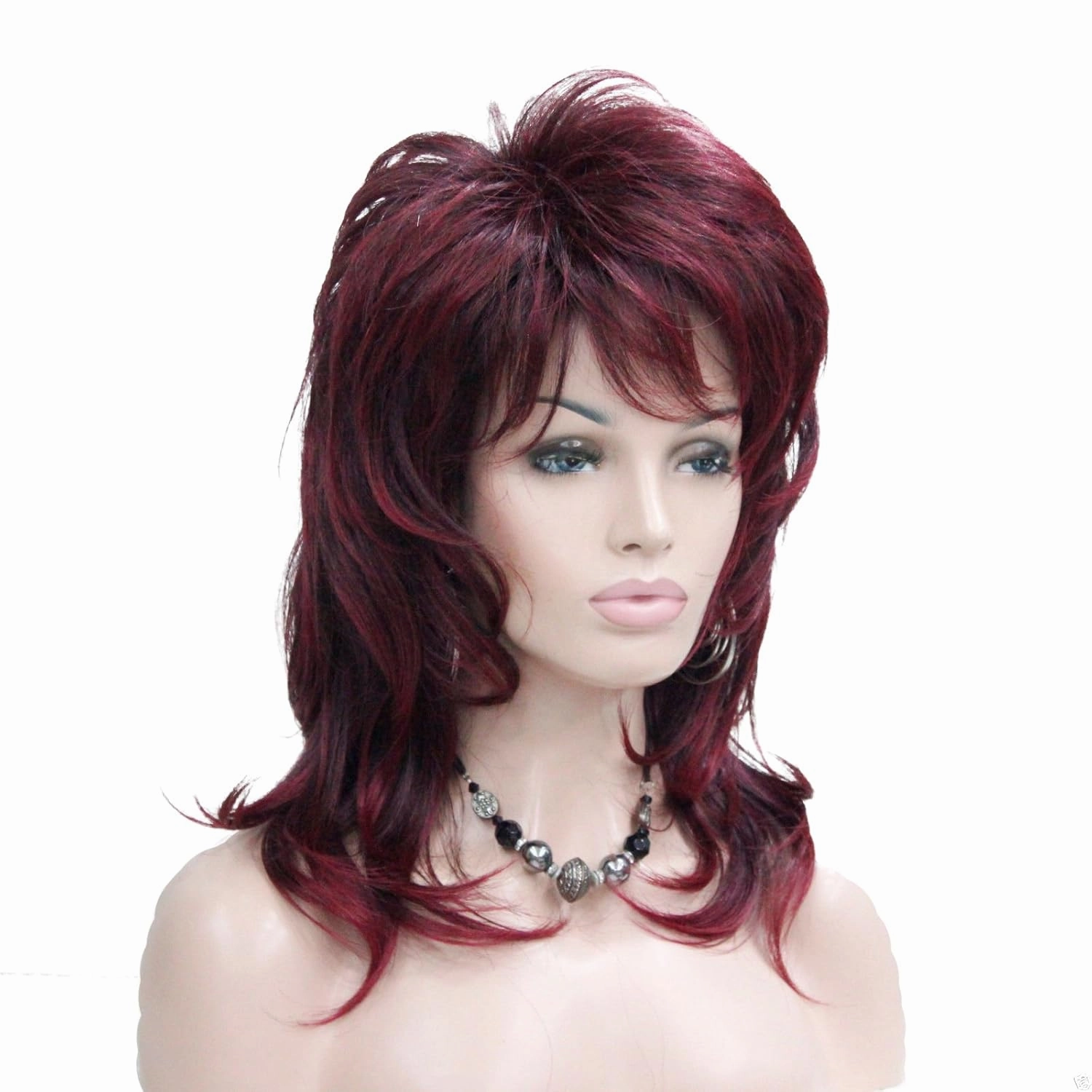 Lydell Long Soft Shaggy Layered Classic Cap Full Synthetic Wigs (1BT39T mixed red wine)
