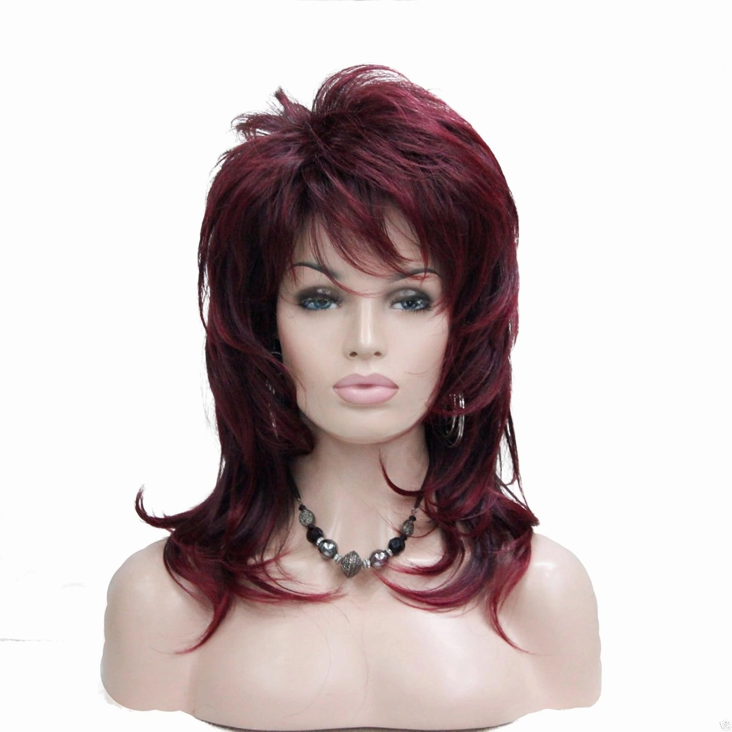Lydell Long Soft Shaggy Layered Classic Cap Full Synthetic Wigs (1BT39T mixed red wine)