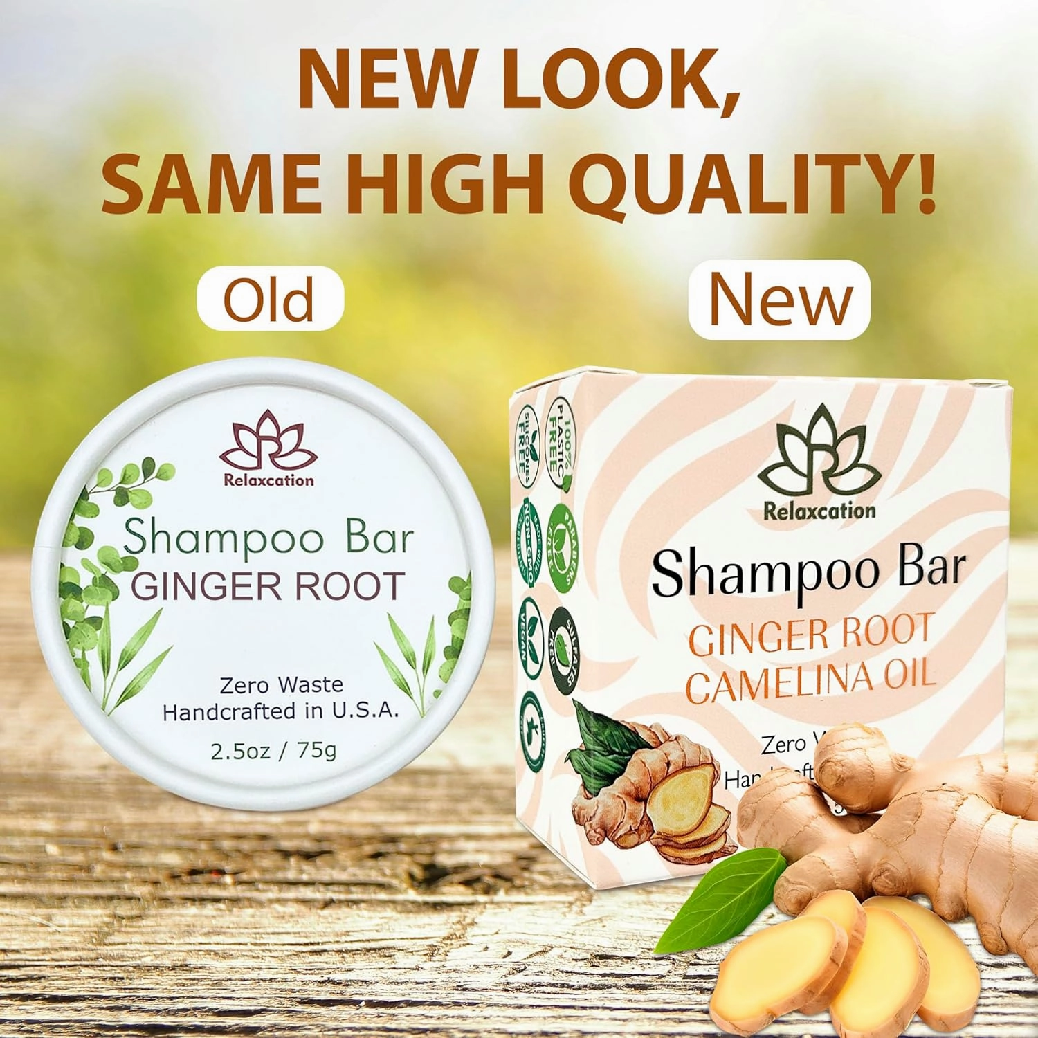 MADE IN USA Organic Ginger Hair Growth Solid Shampoo Bar for Regrowth Hair | GINGER ROOT, CAMELINA OIL, TURMERIC, LEMONGRASS | Anti Hair Loss Shampoo, Anti-Dandruff and Anti-Itching