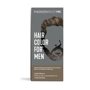 Madison Reed Mr. Hair Color for Men, Light Brown Demi-Permanent Hair Dye, Reduces Grays in 15 Minutes For Hair & Beard, Nourishing & Strengthening, Keratin & Argan Oil, 2 Applications