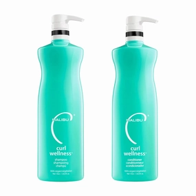 Malibu Curl Wellness Shampoo (33.8 fl oz)   Curl Wellness Conditioner (33.8 fl oz) Cleansing Curly Hair Shampoo and Conditioner Set for Frizz-Free, Defined, Textured Hair