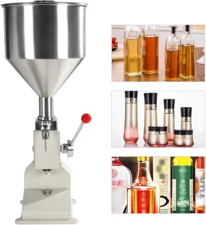 Manual Liquid Filling Machine, Stainless Steel Filling Machine with 10L Hopper, Manual Paste Liquid Bottle Filling Machine for Cream Shampoo Cosmetic