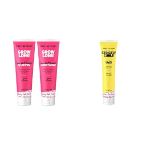Marc Anthony Shampoo and Conditioner Gift Set, Grow Long Biotin & Curl Envy Cream, Strictly Curls - Curl Defining Cream Softens Coarse Curls