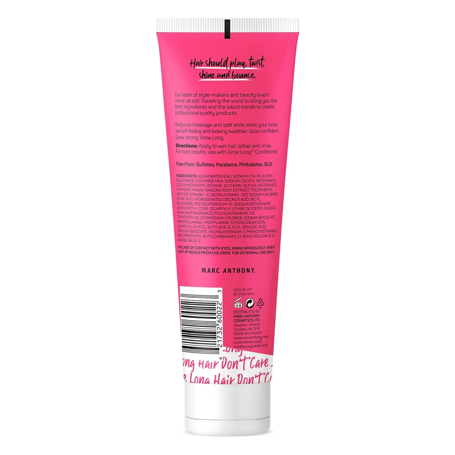 Marc Anthony Strengthening Biotin Shampoo, Grow Long Anti-Frizz, Anti-Breakage & Nourishing Formula For Split Ends - Vitamin E, Caffeine & Ginseng for Dry & Damaged Hair (Pack of 2)