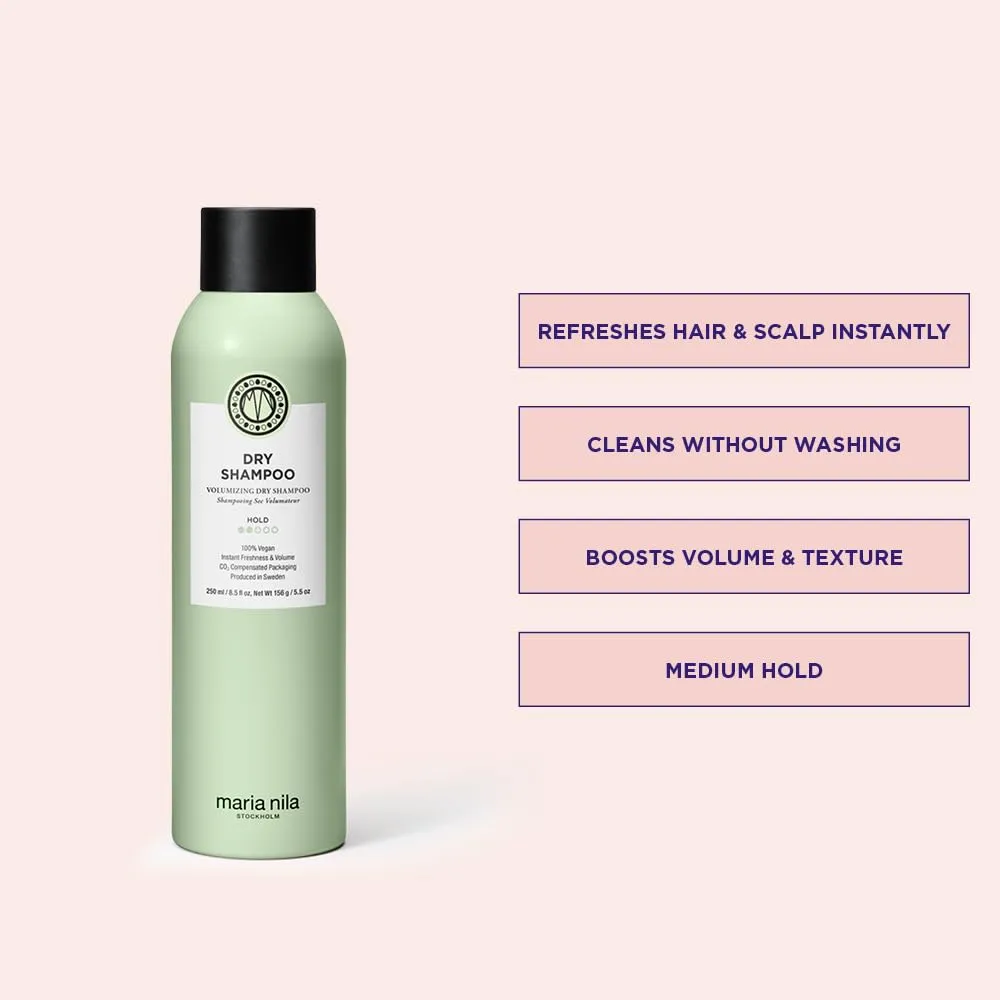 Maria Nila Dry Shampoo, Freshens up Greasy Hair, Adds Volume to Fine Hair, 100% Vegan & Sulfate/Paraben free