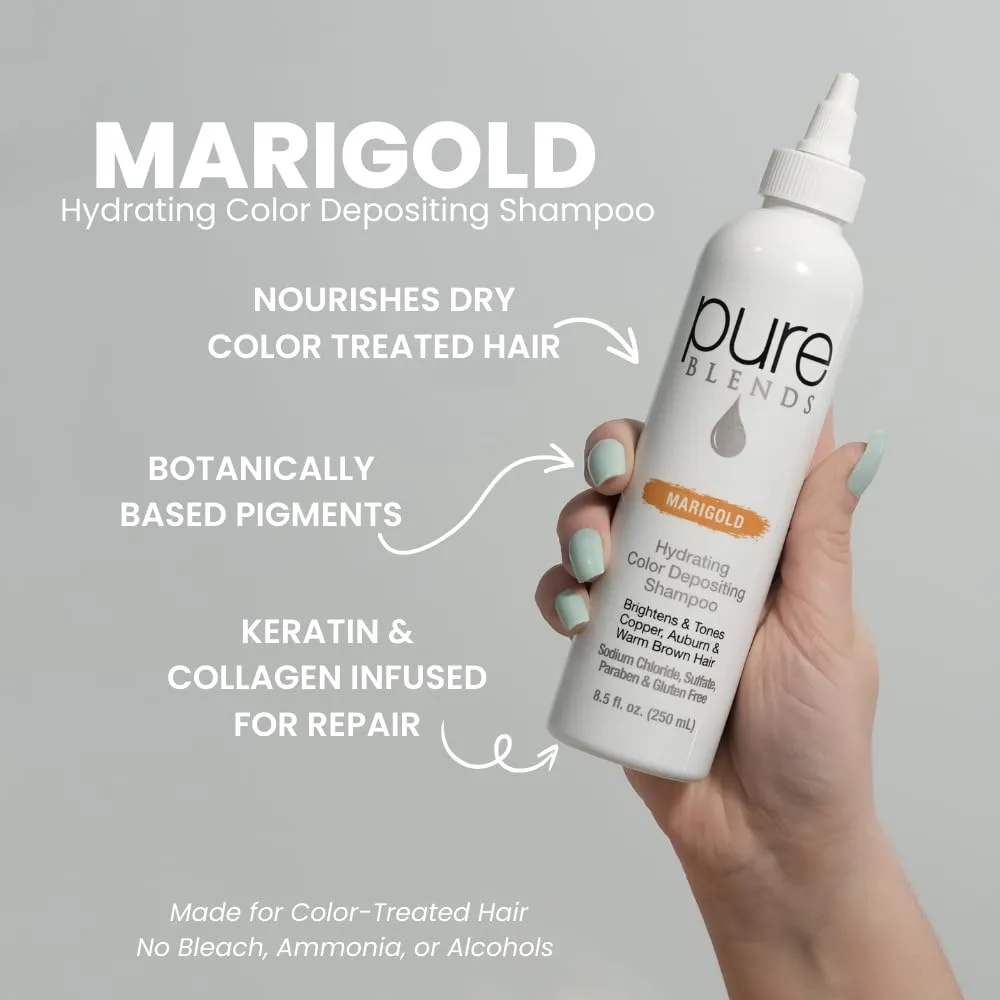 Marigold Hydrating Shampoo for Brightening & Toning Faded Color-Treated Hair - Semi-Permanent Dye, Prevents Fade, Extends Color Service - 33.8 Oz