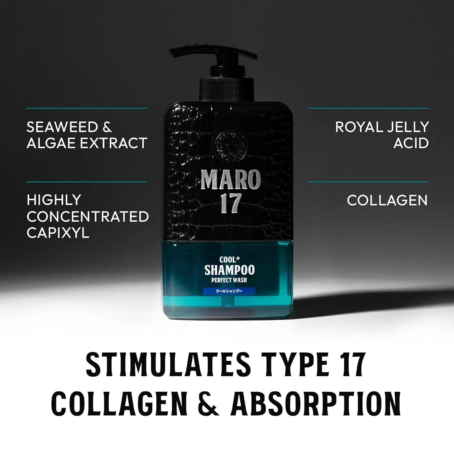 MARO17 Japan's #1 Cool  Shampoo Perfect Wash - Original Cool Formula for Deep Cleansing - Sulfate Free   DHT Blocker Anti Dandruff Shampoo for Men with BHA Formula - Repairs Damage For Thicker Hair