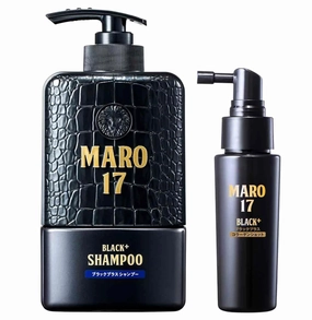 MARO17 Black  Shampoo and Anti-Gray Collagen Shot - Reduce Gray Hair Appearance - Apple Stem Cells & Bamboo Cells - Promotes Hair Growth, Strengthens Keratin & Prevents Greying - Black Shampoo for Men