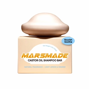 MARS MADE Castor Oil Shampoo Bar 2.0 - Hydrating & Moisturizing Natural Hair Soap Bar Shampoo for Hair Growth & Scalp Nourishment - Bathing Soap Solid Shampoo for All Hair Types (120g, 4.23oz)