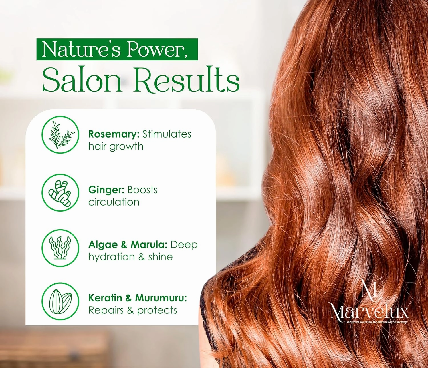 MARVELUX Rosemary Shampoo & Kauterizing Mask Set – Hair Growth & Repair Kit for Damaged, Thinning Hair – Strengthens, Softens & Adds Shine – Sulfate-Free, Professional Deep Treatment