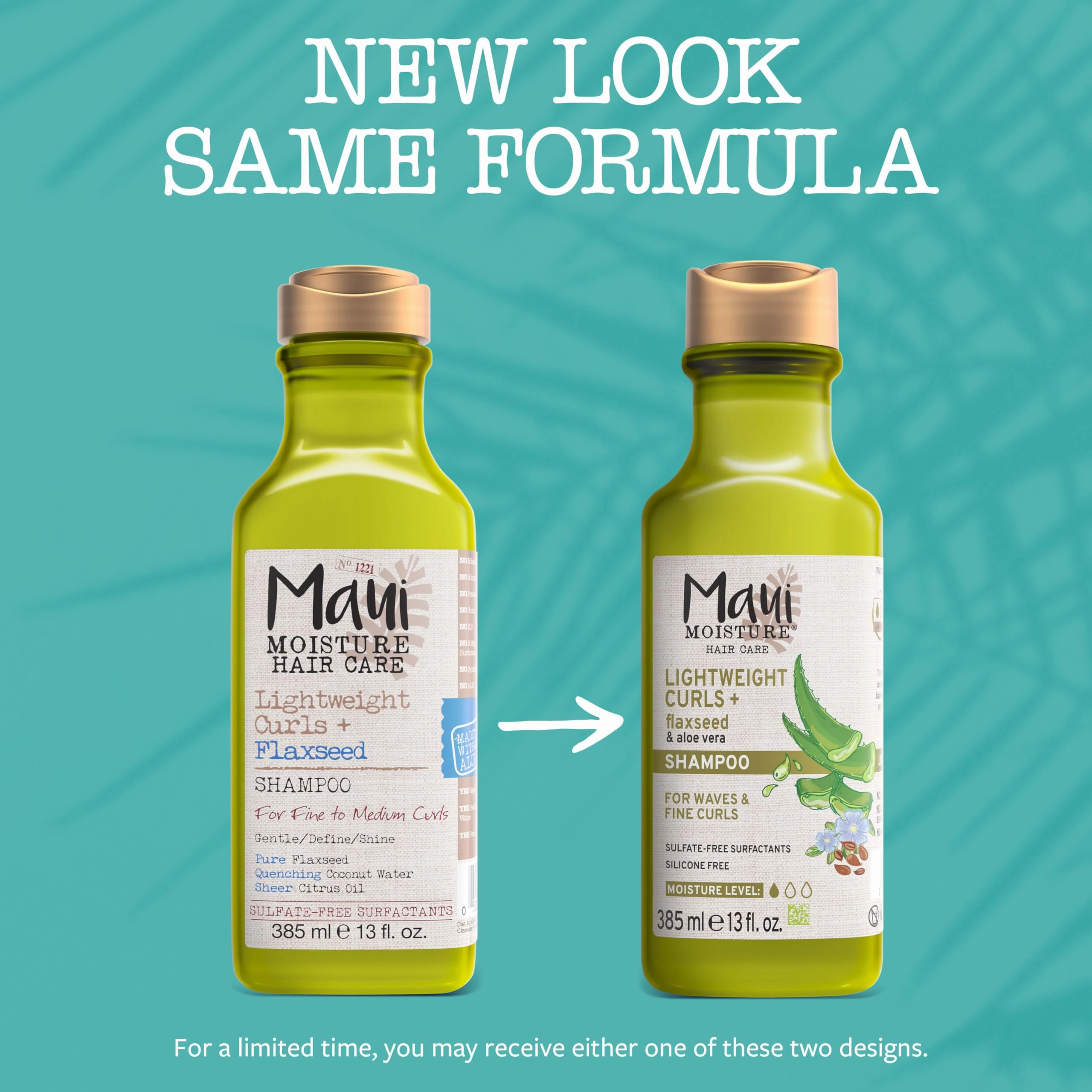 Maui Moisture Lightweight Curls   Flaxseed Shampoo, Paraben Free, Silicone Free, 13 Fl Oz,Green
