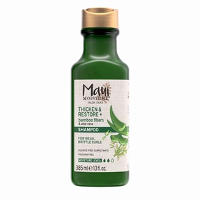 Maui Moisture Thicken & Restore   Bamboo Fibers Strengthening Shampoo to Soften Transitioning or Natural Hair & Renew Brittle Hair, Vegan, Silicone & Paraben-Free, 13 fl oz