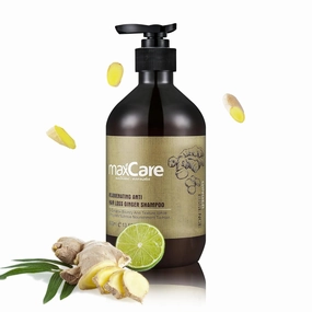 MaxCare Ginger Organic Anti Hair Loss Shampoo, 500ml | Silicone-Free Formula for Hair Growth & Scalp Care | With Citrus & Vitamin B5 for Thicker, Healthier Hair