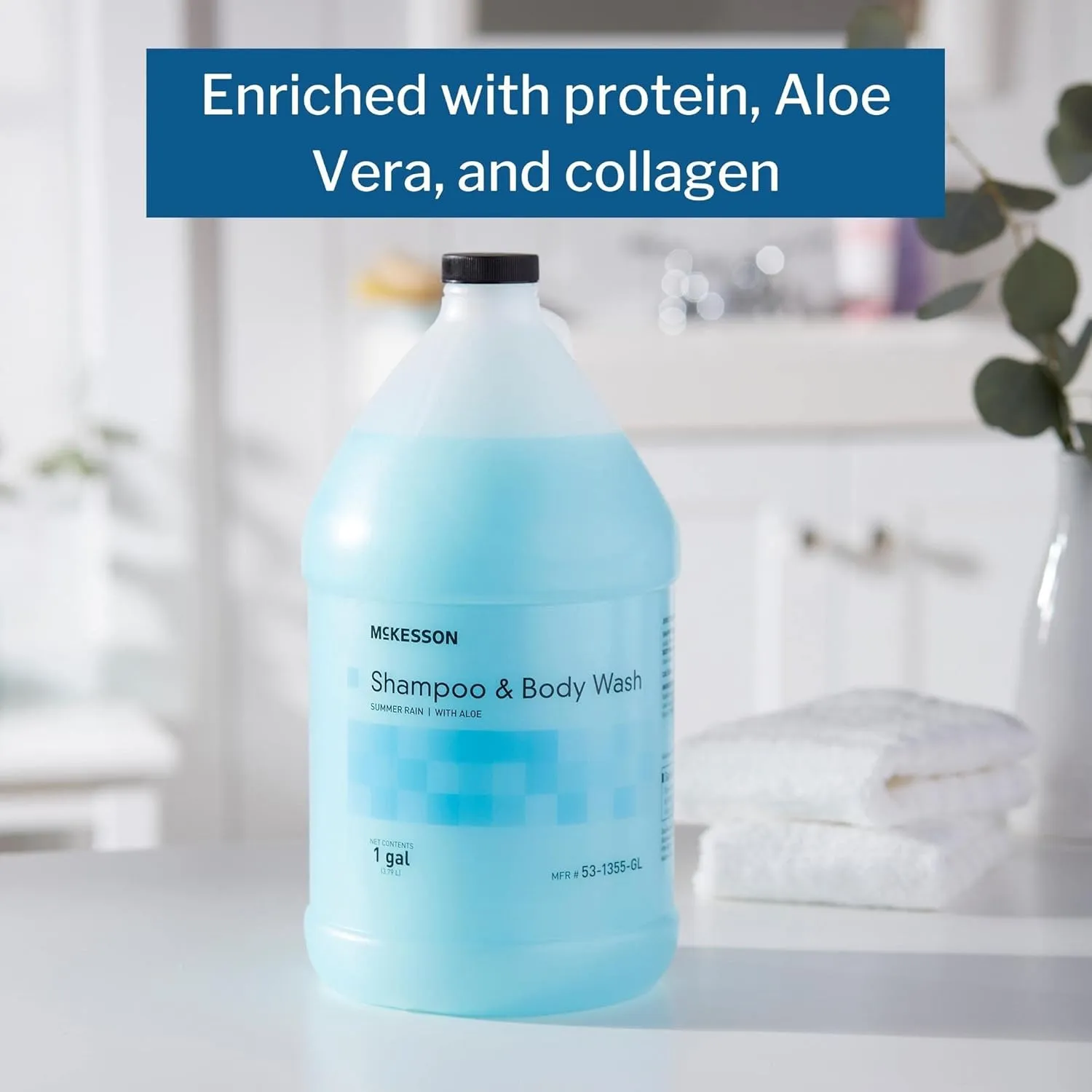 McKesson Body Wash and Shampoo with Aloe, 1 Gallon, Summer Rain