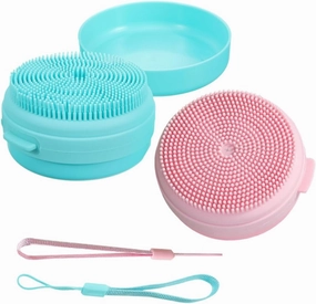 Men's Shower Scrubber 2pcs Silicone Shampoo Brush Set for Scalp Face Cleansing