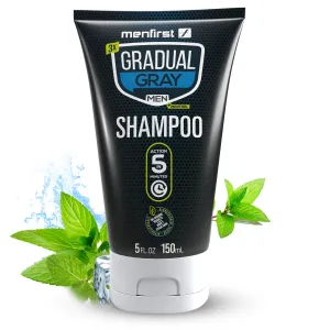 MENFIRST Gray Hair Darkening Shampoo - Gradual Hair Color for Gray Coverage, Hypoallergenic & Chemical-Free, Dark Shades