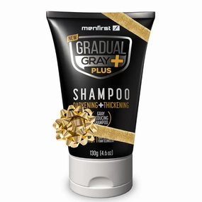 MENFIRST - Gradual Gray PLUS Shampoo - Darkening   Thickening - Hair Dye Shampoo, Intense Pigment, Gray Coverage, Natural Finish, Easy 3-Min Application, 4.6 oz