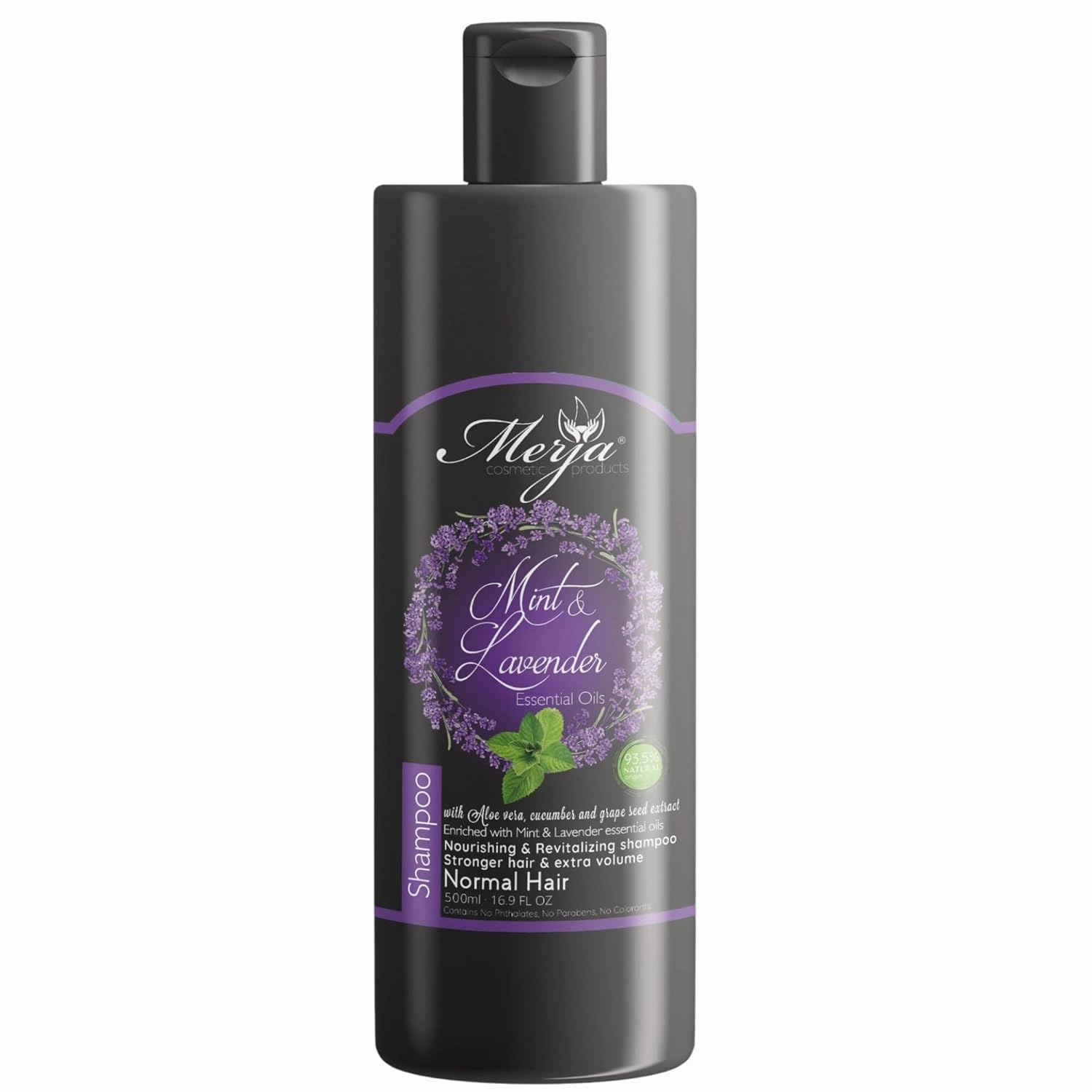 Merja Mint & Lavender Shampoo, Natural Hair Care with Essential Oils, 16.9 Fl Oz, Normal Hair and Keratin Hair Mask with Aloe Vera, Honey, and Ginger, 8.41 Fl Oz