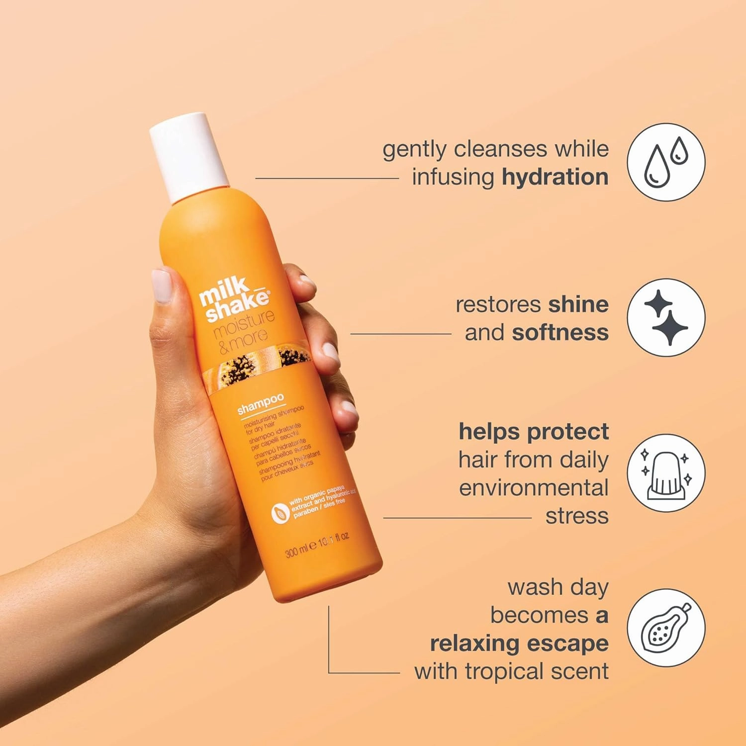 milk_shake Moisture Plus Shampoo, Moisturizing Shampoo for Dry, Dull Hair