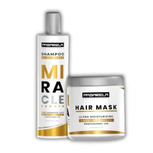 Miracle Repair Shampoo & Hair Mask Set by Pasarela Profesional – Professional Strength Restorative Hair Care| Deep Repair, Hydration & Nourishment for Damaged, Dry, and Chemically Treated Hair