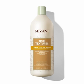 MIZANI True Textures Moisture Replenish Shampoo - Smooths & Hydrates, With Coconut Oil, Sulfate & Paraben-Free, for Natural Curly Hair
