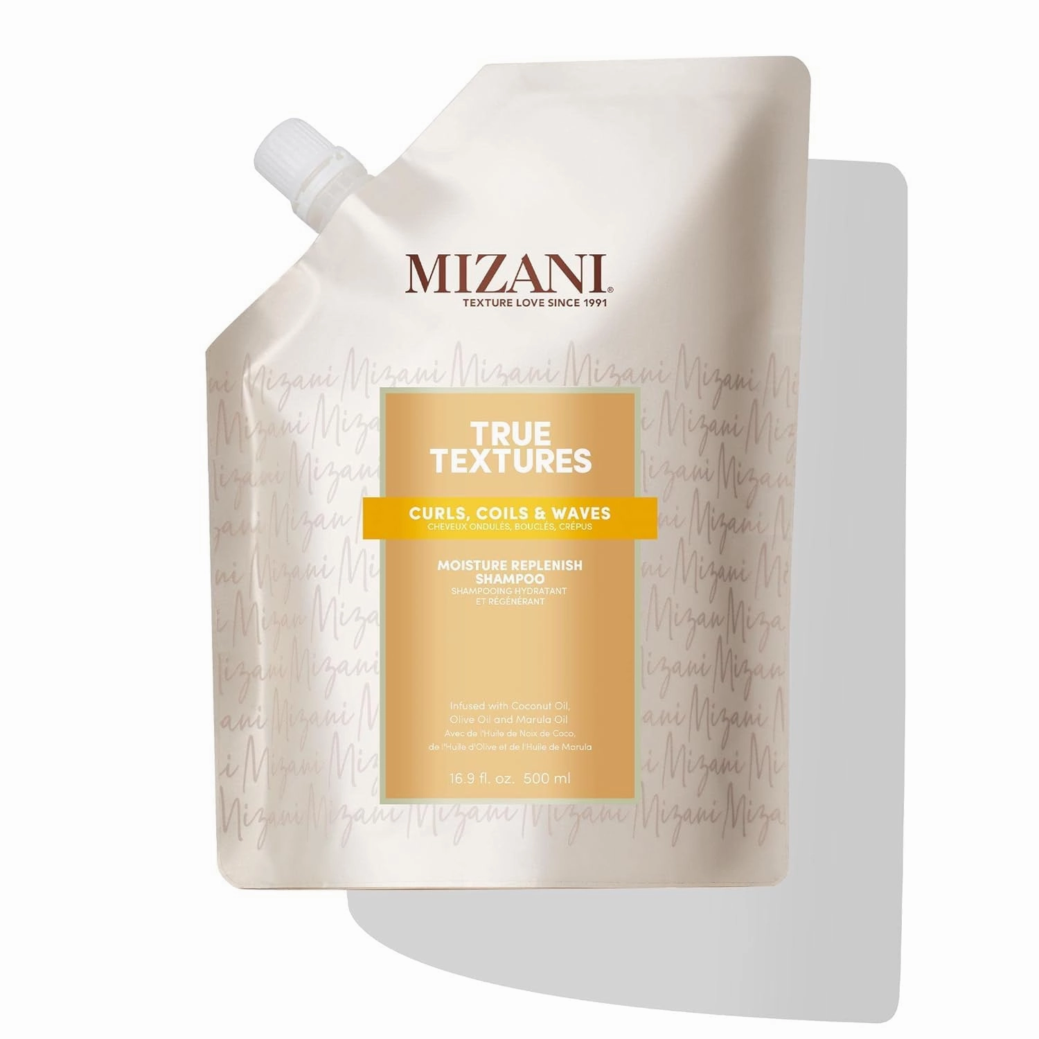 MIZANI True Textures Moisture Replenish Shampoo - Smooths & Hydrates, With Coconut Oil, Sulfate & Paraben-Free, for Natural Curly Hair