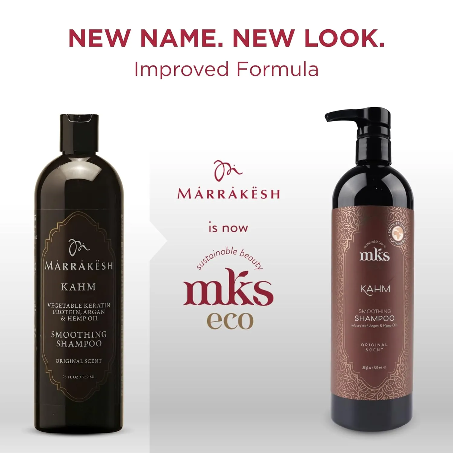 MKS eco Kahm Smoothing Shampoo, Original Scent - Cleanse, Moisturize & Repair Hair - With Moroccan Argan Oil, Hemp Seed Oil & Vegetable Keratin Protein - Vegan, Cruelty Free