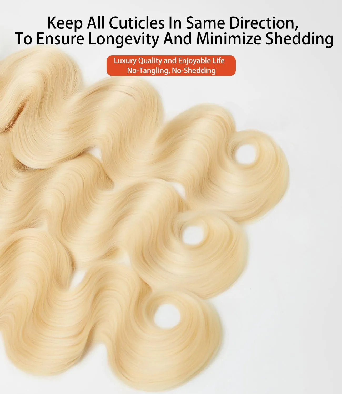 mlip Raw Bundles Human Hair Body Wave, No Tangle Shedding, Keep Texture Silky Soft After Multiple Washes, 15A Raw Indian Hair Bundles 16 18 20 Inches,613 Blonde Bundles