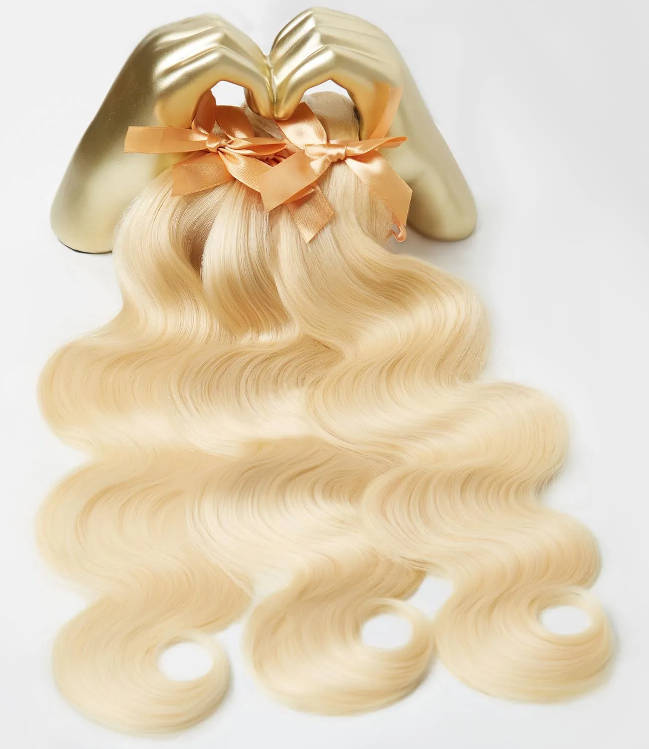 mlip Raw Bundles Human Hair Body Wave, No Tangle Shedding, Keep Texture Silky Soft After Multiple Washes, 15A Raw Indian Hair Bundles 16 18 20 Inches,613 Blonde Bundles