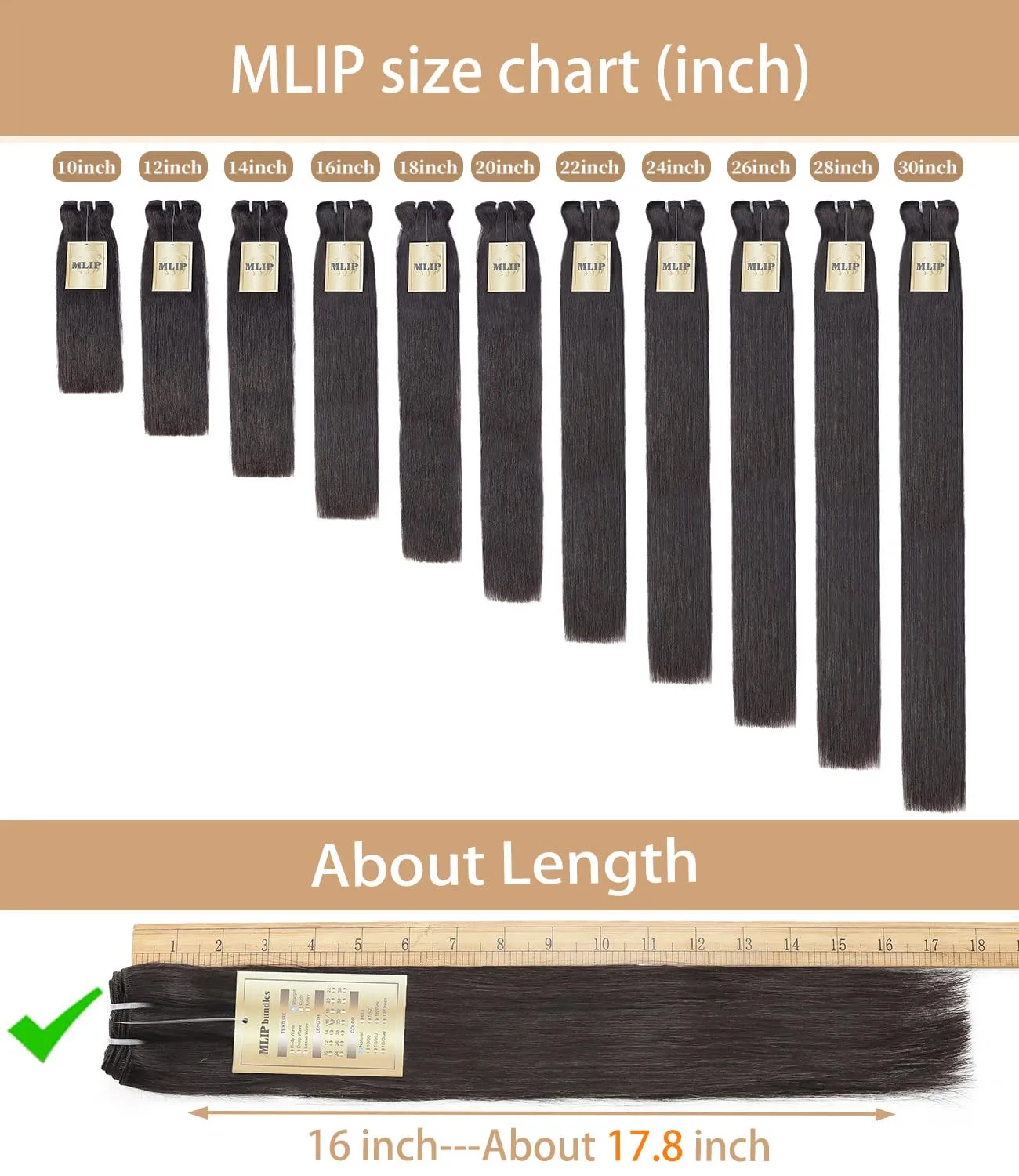 MLIP Raw Bundles Human Hair Straight, No Tangle Shedding, Keep Texture Silky Soft After Multiple Washes, 15A Raw Indian Hair Bundles 12 14 16 Inches, Triple Lifespan 3X