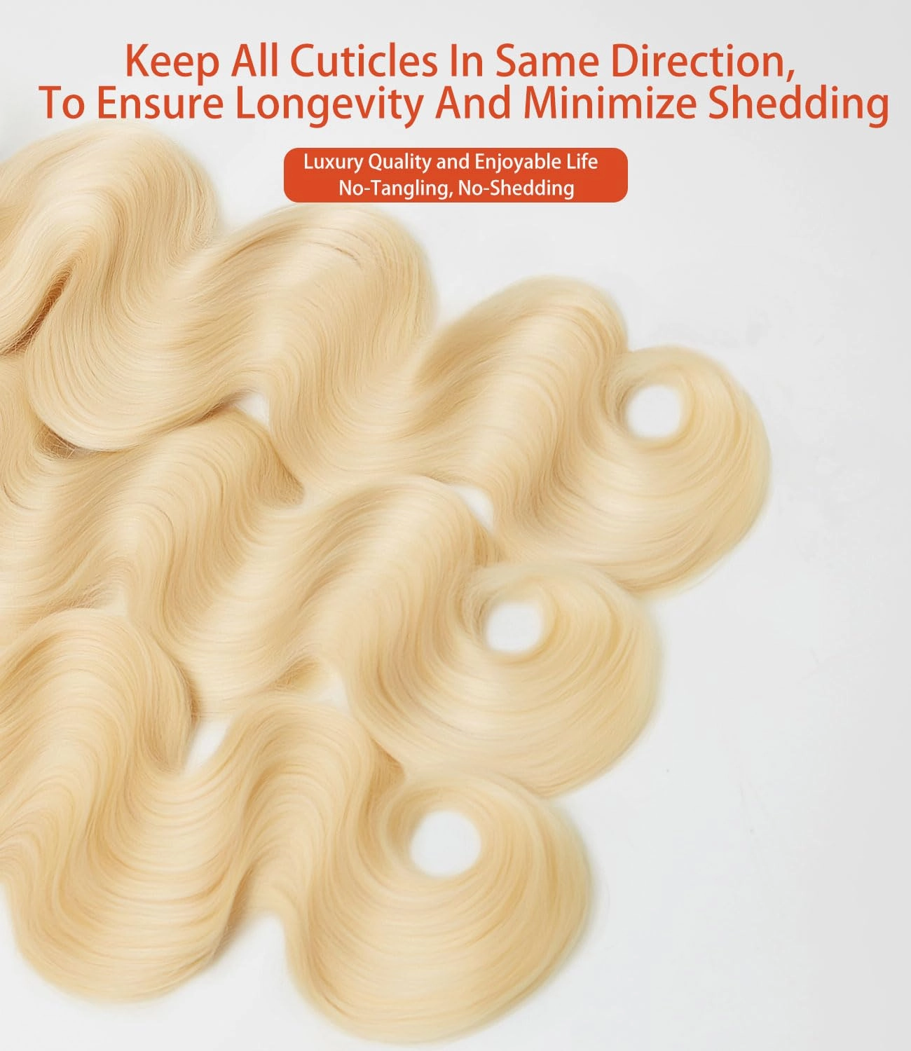 mlip Raw Bundles Human Hair Body Wave, No Tangle Shedding, Keep Texture Silky Soft After Multiple Washes, 15A Raw Indian Hair Bundles 14 16 18 Inches,613 Blonde Bundles
