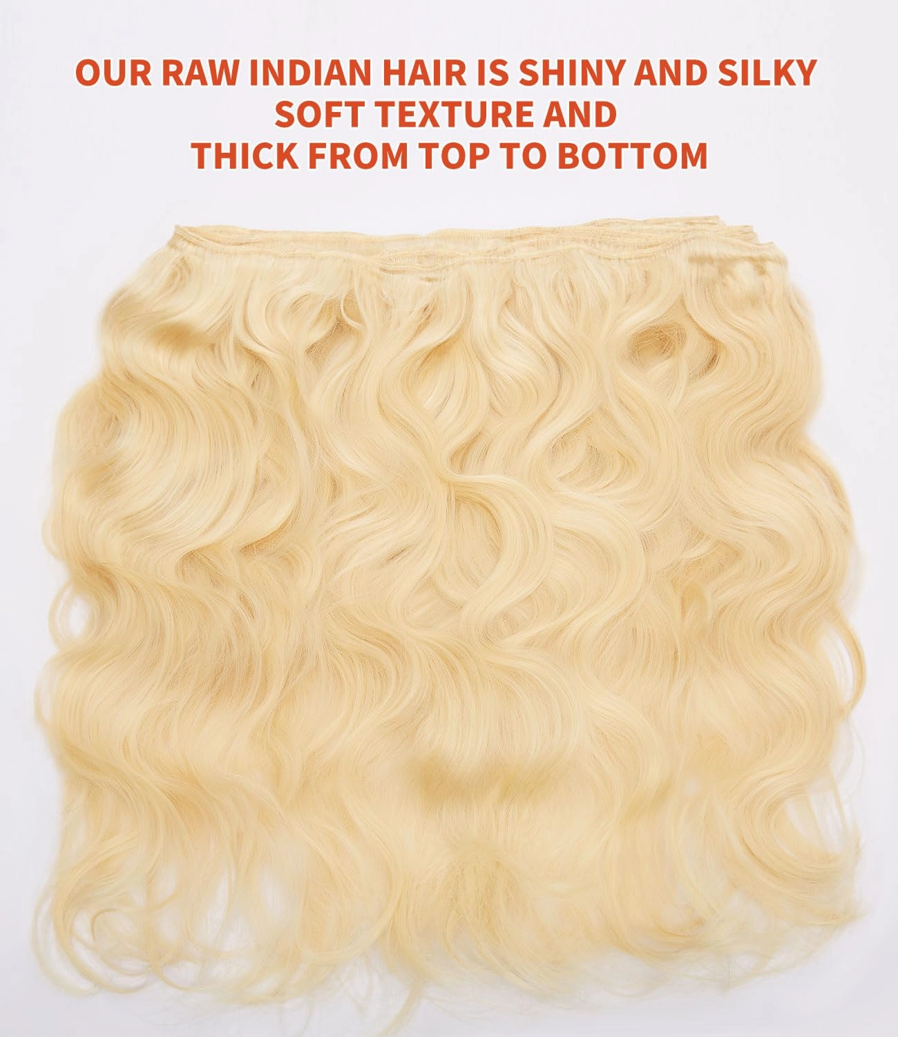 mlip Raw Bundles Human Hair Body Wave, No Tangle Shedding, Keep Texture Silky Soft After Multiple Washes, 15A Raw Indian Hair Bundles 14 16 18 Inches,613 Blonde Bundles