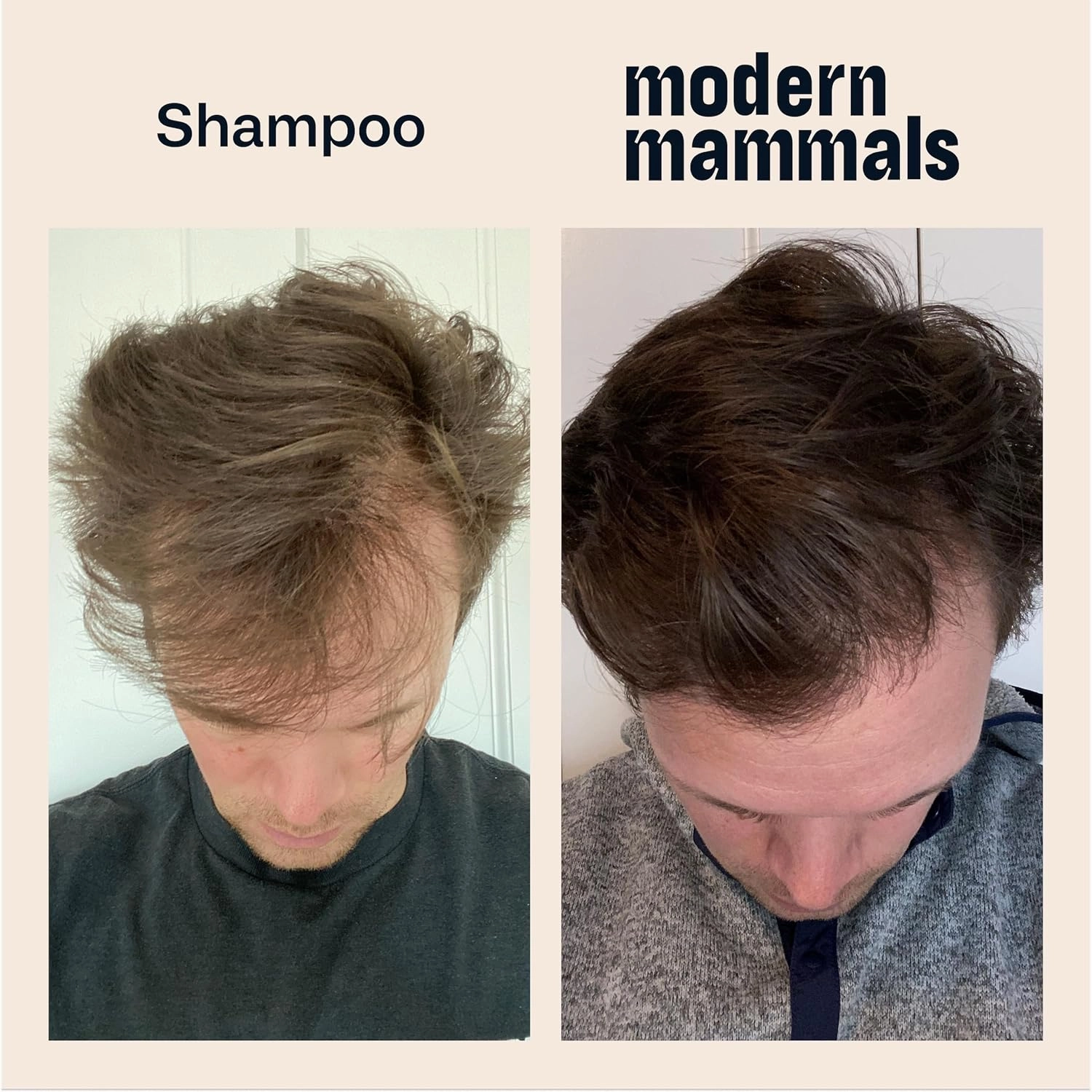 Modern Mammals Light Shampoo Bar - Gentler Wash for Better Hair, Minimalist Hair Care for Men, Low Lather, Conditioner, Sensitive Scalps, No Poo, Vegan, Natural Ingredients, Fragrance-Free (2.4oz Bar)