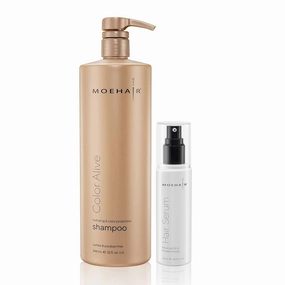 MOEHAIR COMBO Of Color Alive Shampoo and Hair Serum | Prevents Color Fading | Maintains Color Vibrancy | Retains Shine and Softness | Color Protectant Shampoo | Adds Shine and Softness | Tames Frizz a
