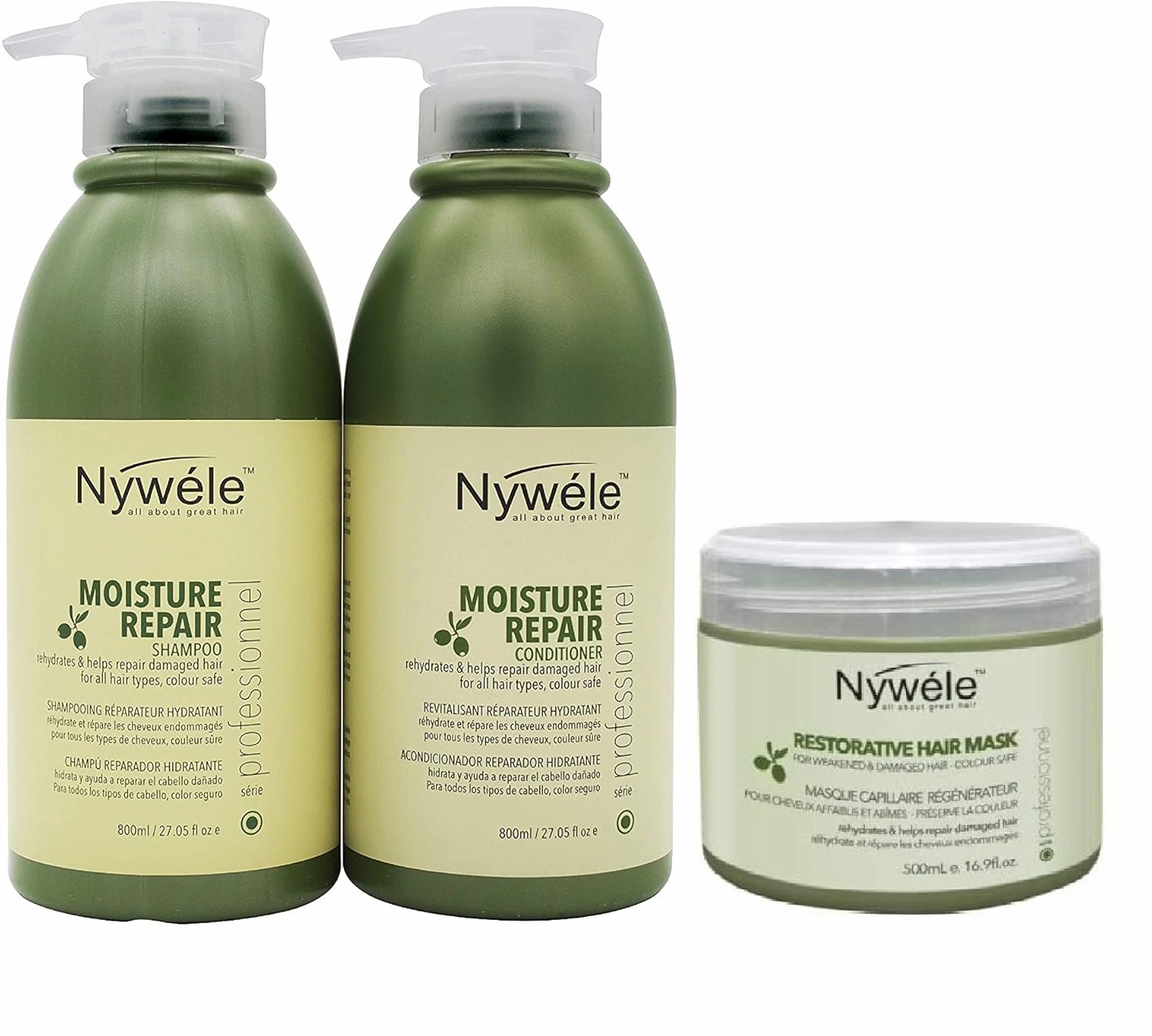 Moisture Repair Shampoo & Conditioner 27oz and Hair Mask 16.9oz