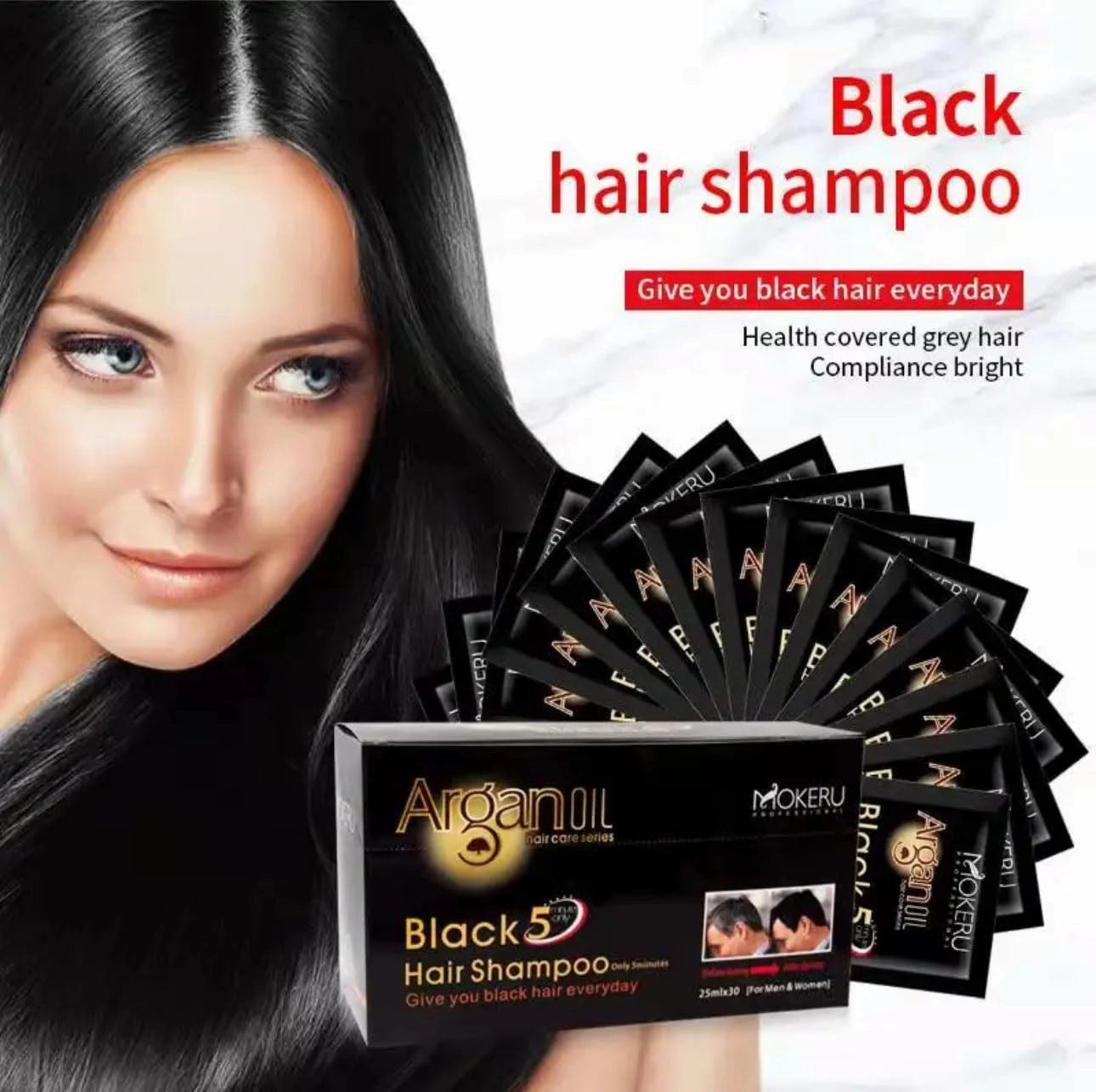 Mokeru Black Hair Shampoo Instant 5-Min Hair Color Dye 25 ML (10)