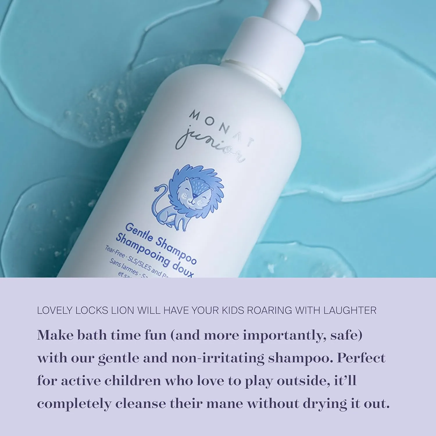 MONAT Junior™ Gentle Shampoo - A safe, Gentle and Non-irritating Hair Shampoo for children. All Natural Tear-free, Sulfate & Paraben-free - Net Wt. 237 ml / 8 fl. Oz