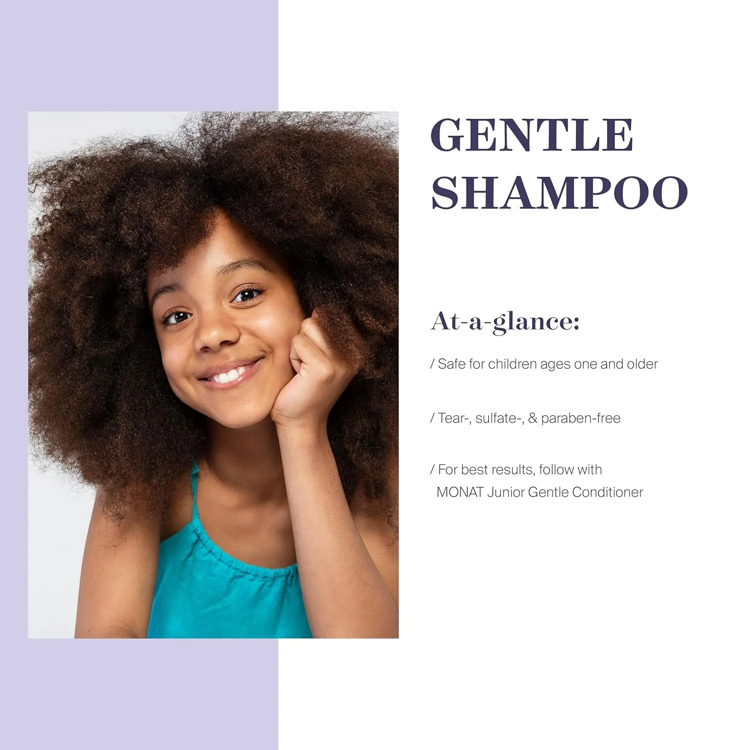 MONAT Junior™ Gentle Shampoo - A safe, Gentle and Non-irritating Hair Shampoo for children. All Natural Tear-free, Sulfate & Paraben-free - Net Wt. 237 ml / 8 fl. Oz