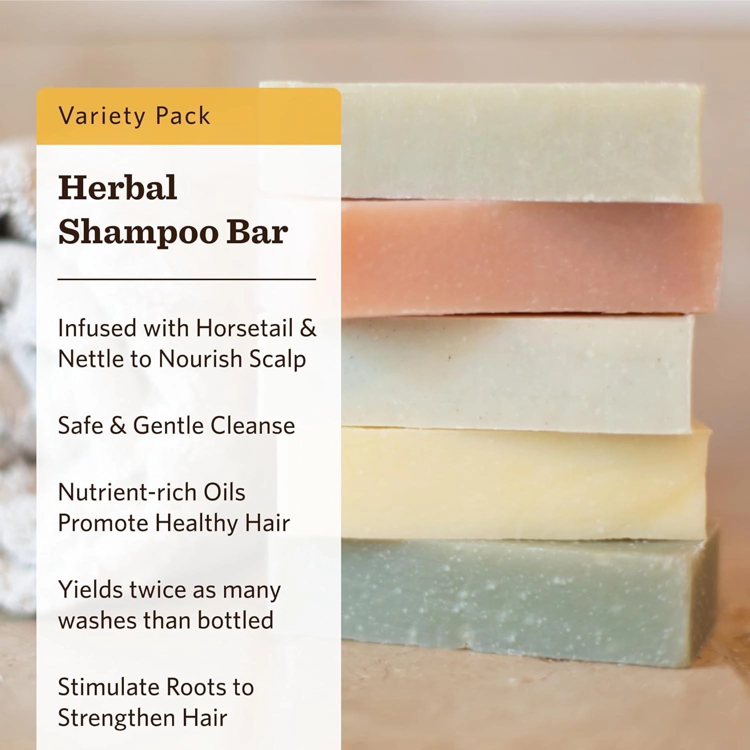 Moon Valley Organics Herbal Shampoo Bar – Peppermint, Sweet Carrot, Pink Geranium, 3 Pack Bundle