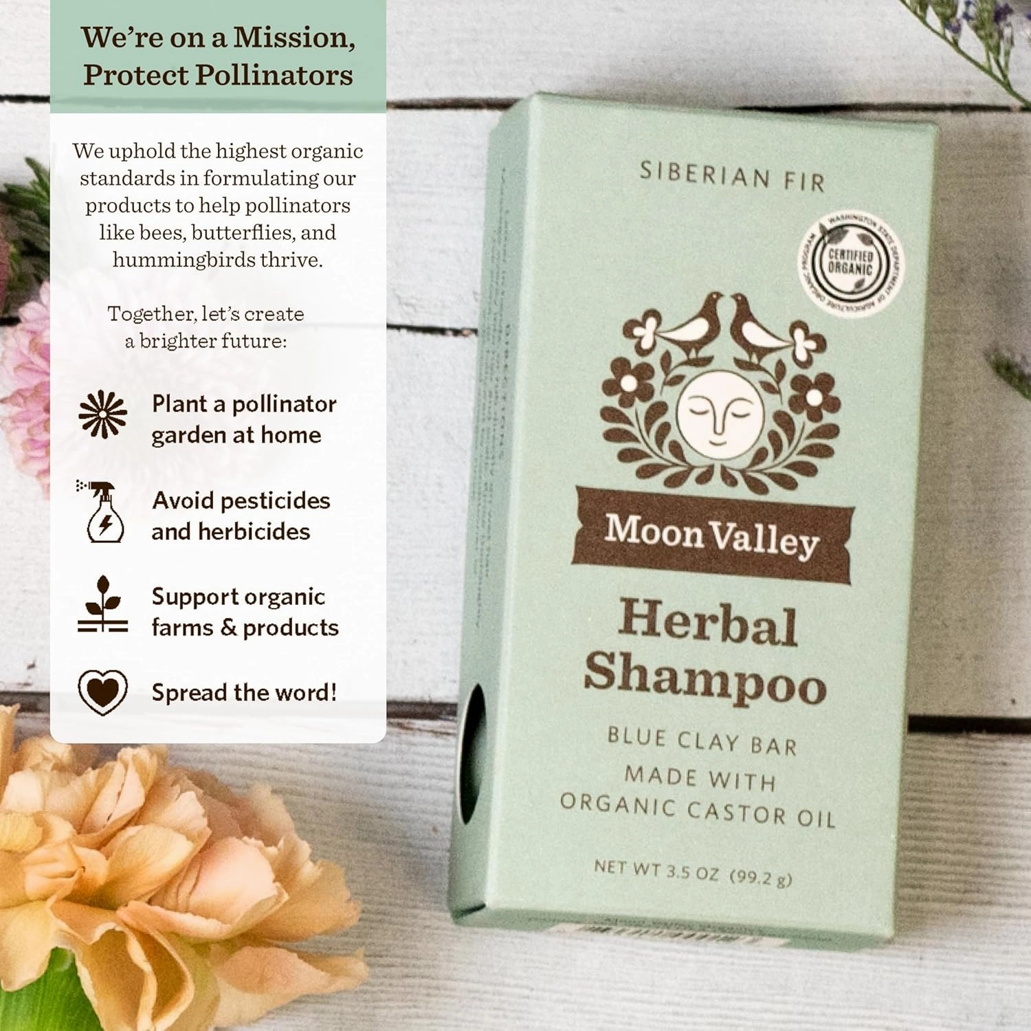 Moon Valley Organics HERBAL SHAMPOO BAR - SIBERIAN FIR (2PACK)