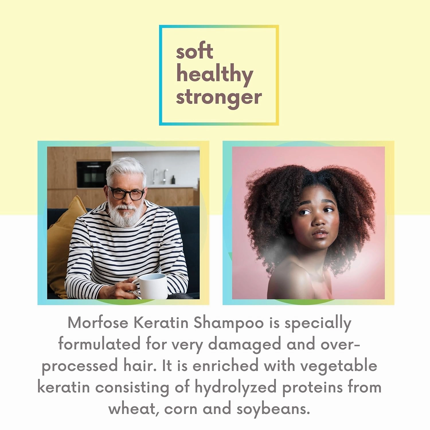 Morfose Keratin Shampoo for Very Damaged and Processed Hair - Infused with Keratin Protein for Silky Softness, Enrichment, Easy Combing, Smoothness, and Strength, 33.81 Fl Oz
