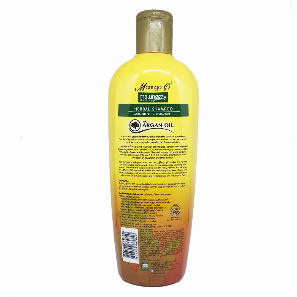 MORINGA-O2 Malunggay Herbal Shampoo with Argan Oil (Anti-Hairfall   Revitalizing) 350ml